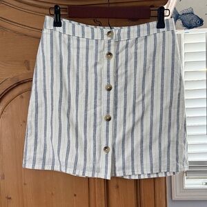 Abercrombie & Fitch Blue and White Striped Mini Skirt